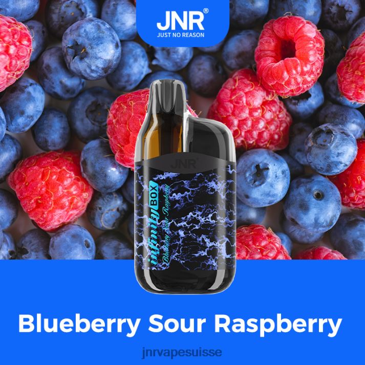 JNR Vape Flavours | myrtille, framboise aigre boîte à JNR Infinity 6JN8481