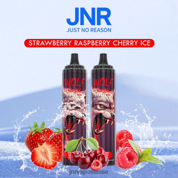 JNR Vape Nicotine | glace à la fraise, à la framboise et à la cerise jnr loup niplo 6JN84356