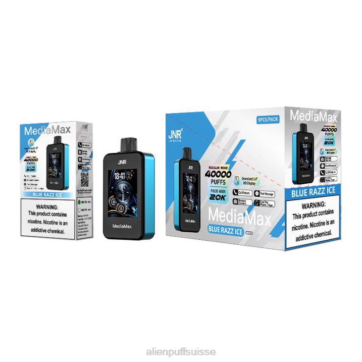 JNR Vape Nicotine glace bleue | JNR MediaMax 40 000 bouffées 8F0J21