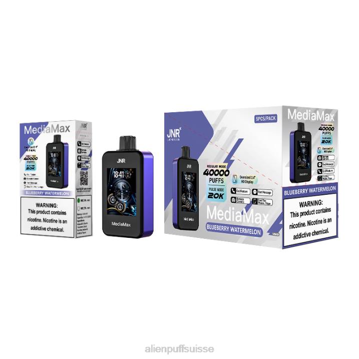 JNR Vape Review pastèque aux bleuets | JNR MediaMax 40 000 bouffées 8F0J12