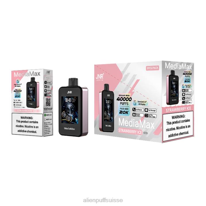 JNR Vape Suisse glace à la fraise | JNR MediaMax 40 000 bouffées 8F0J17