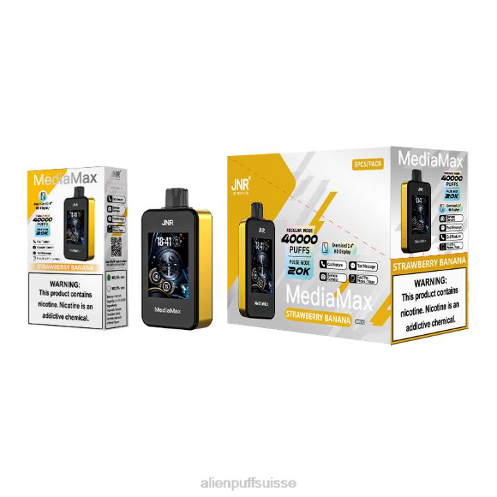 JNR Vapes Website banane fraise | JNR MediaMax 40 000 bouffées 8F0J16