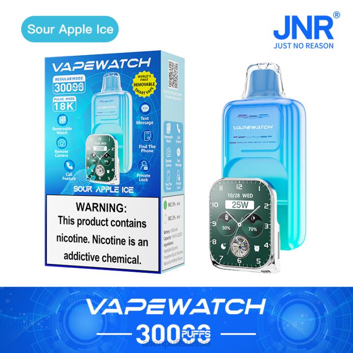 JNR Vape Nicotine glace à la pomme aigre | JNR montre vape 8F0J5